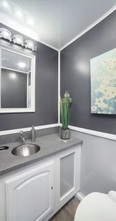 Inside of 4 Station Restroom Trailer