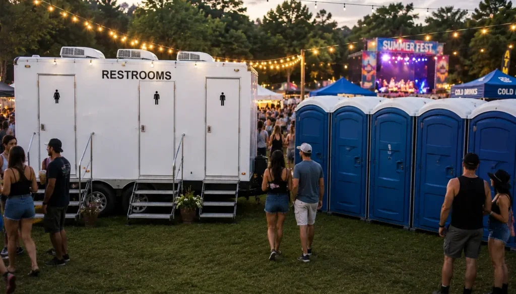 portable toilet placement