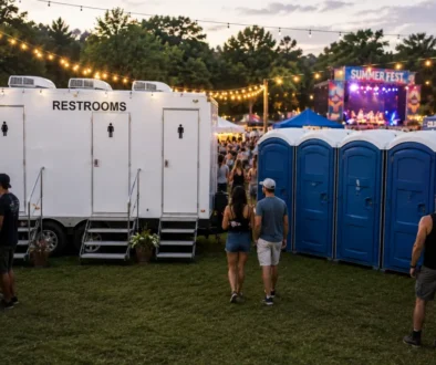 portable toilet placement