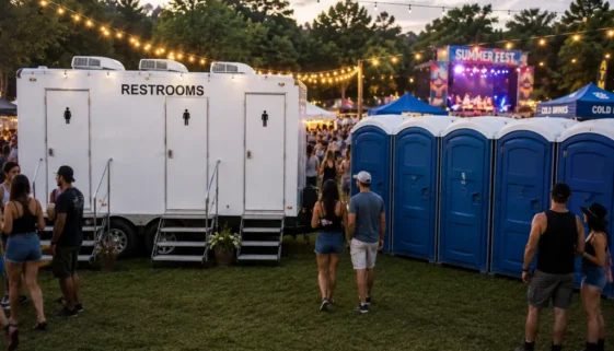 portable toilet placement